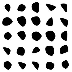 Set of 25 modern vector abstract art blob shapes with 5 points. Known as blotch shapes, liquid organic elements, pebble drops blob silhouettes and splashes. Use as pattern background.