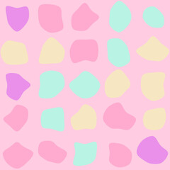 Set of 25 colorfull vector abstract art blob shapes with 8 points. Known as blotch shapes, liquid organic elements, pebble drops blob silhouettes and splashes. Use as pattern background.