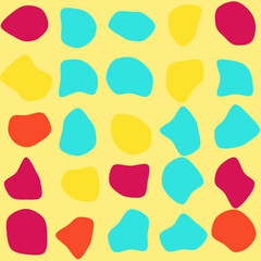 Set of 25 colorfull vector abstract art blob shapes with 8 points. Known as blotch shapes, liquid organic elements, pebble drops blob silhouettes and splashes. Use as pattern background.