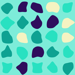 Set of 25 colorfull vector abstract art blob shapes with 8 points. Known as blotch shapes, liquid organic elements, pebble drops blob silhouettes and splashes. Use as pattern background.
