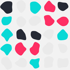 Set of 25 colorfull vector abstract art blob shapes with 8 points. Known as blotch shapes, liquid organic elements, pebble drops blob silhouettes and splashes. Use as pattern background.