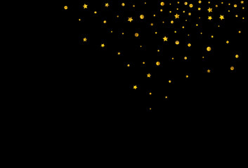 Golden Round Shiny Vector Black Background.