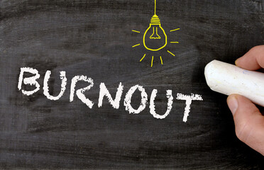 Burnout chalk boad with yellow signal lamp