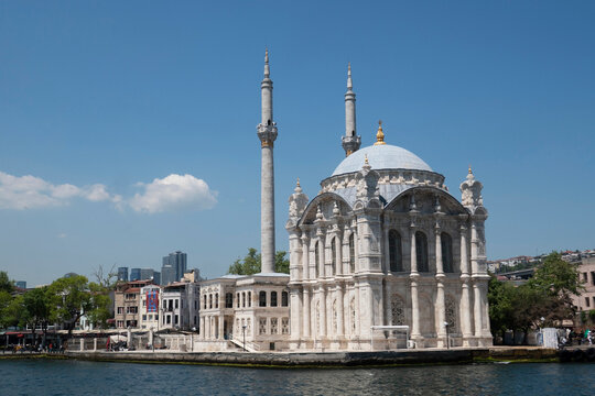 Ortakoy mosque near of Bosphorus bridge, Istanbul, Turkey