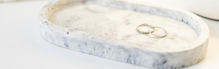 Banner with concrete stand for candles and accessories