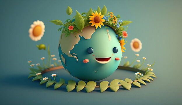 Earth Day Stylized Character. Generative AI