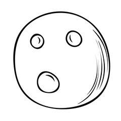 Hand drawn illustration of a yellow full moon with lunar craters. Vector illustration for Walpurgis Night