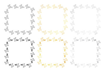 Floral templates for Invitation cards. Flower wedding invitation.