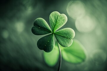 Fototapeta four-leaf clover, luck, winning ticket, Generative AI, superstition, rarity, probability, charm obraz