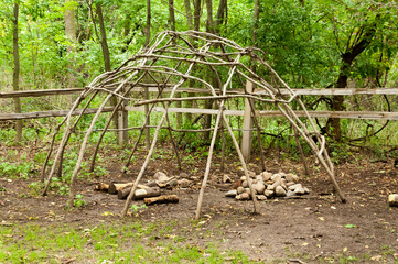 Native American Wigwam Pole Frame Structure © Barbara
