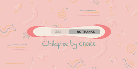 Pregnancy test, Concept social freedom of couple married to child free by choice