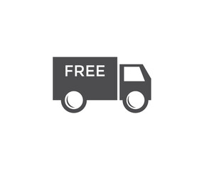 Free shipping truck icon logo design. Fast moving shipping delivery truck. Icon for transportation apps and websites, for apps, banner, poster, shop online vector design and illustration.

