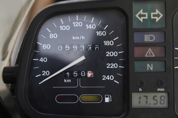 Fototapeta premium close up of a speedometer