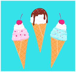 ice cream set vector