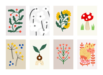 Poster gallery abstract colorful hand drawn. Wall art for bedroom, Living room and office decor. Hand drawn vector design elements.