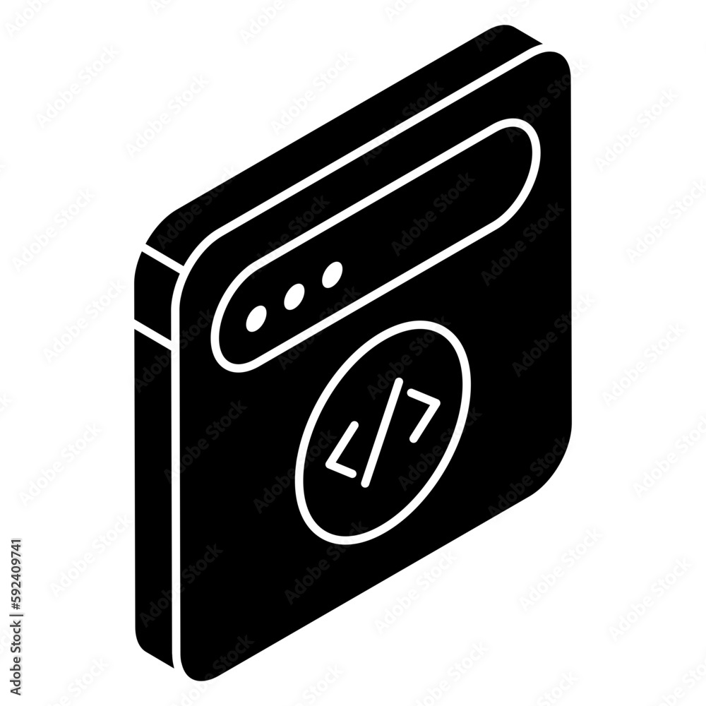 Wall mural unique design icon of web coding