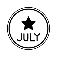 4th of July party star icon in collection with other item, on white background.