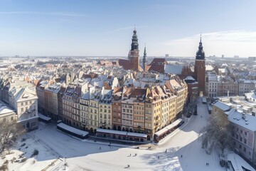Panorama placu Zamkowego w Warszawie. Rysunek ręcznie rysowany na białym tle. Generative AI - obrazy, fototapety, plakaty
