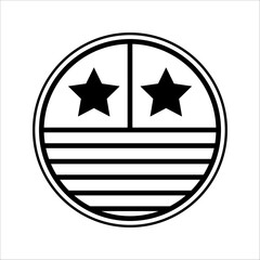 4th of July party star icon in collection with other item, on white background.