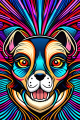 psychedelic dog generative ai