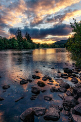 River Tay at dusk, Dunkeld, Perthshire North, Scotland