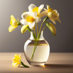daffodils in vase generated Ai