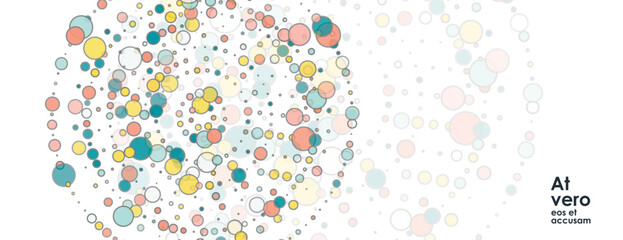 Round dots frame with empty space. Circle dotted design. Vector abstract background