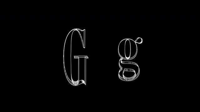 G Letters Animation Lines, Alpha Channel