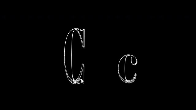 С Letters Animation Lines, Alpha Channel