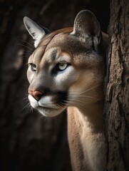 beautiful Puma portrait in the jungle generatieve ai