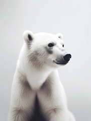 polar bear in minimalistic fine art style white generatieve ai