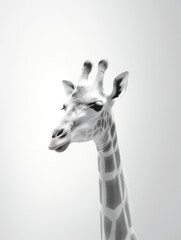 Obraz premium giraffe in black and white minimal fine art generative ai
