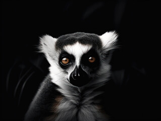 Fototapeta premium Ring-tailed lemur monkey fine art generatieve ai