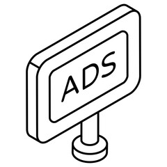 Advertisement board icon in unique design