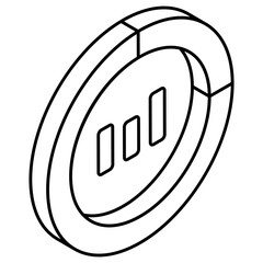 An editable design icon of business chart