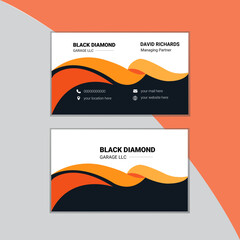 Modern presentation card with company logo.
creative business card template. Portrait and landscape orientation. 
