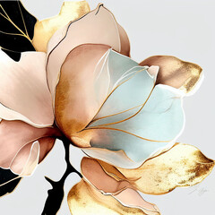 Abstract magnolia flower, delicate botanical floral background