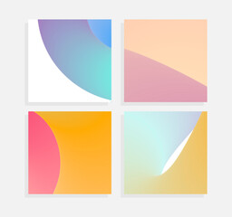 square colorful wavy design vector set