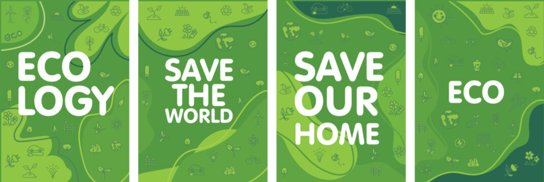 Green energy concept designs. Sustainable energy themed concept.