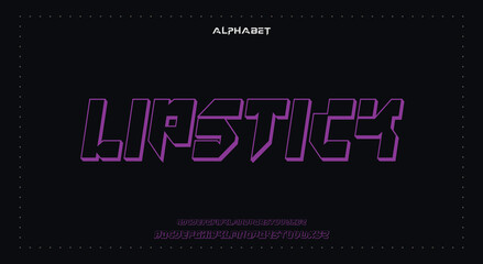lipstickAbstract Fashion Best font alphabet. Minimal modern urban fonts for logo, brand, fashion, Heading etc. Typography typeface uppercase lowercase and number. vector illustration full Premium look