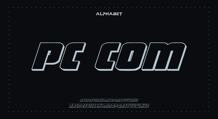 pc com Abstract Fashion Best font alphabet. Minimal modern urban fonts for logo, brand, fashion, Heading etc. Typography typeface uppercase lowercase and number. vector illustration full Premium look