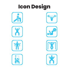  Corporate  Creative Gym Icon Design Set design icon. Signs and symbols collection icon on white background