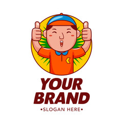 Cute Courier Cartoon Mascot Logo