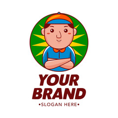 Cute Courier Cartoon Mascot Logo