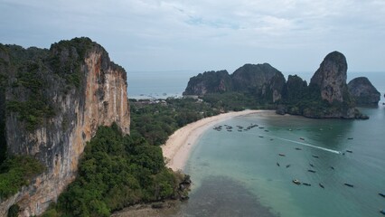 Railay Beach Krabi Thailand by drone view photpgraphy