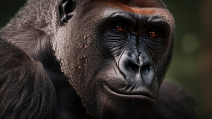 Obraz premium Generative ai gorilla portrait realistic