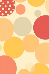 Cute Red and Yellow Polka Dot Pattern - A Simple Geometric Print on a Wrapping Paper Background: Generative AI