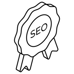 Editable design icon of seo badge 