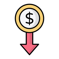 Recession Line Color Icon