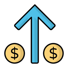 High Inflation Line Color Icon